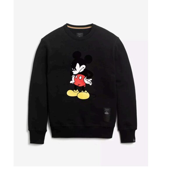 rag & bone Tops - RAG & BONE DETERMINED MICKEY UNISEX SWEATSHIRT BLACK Size Small